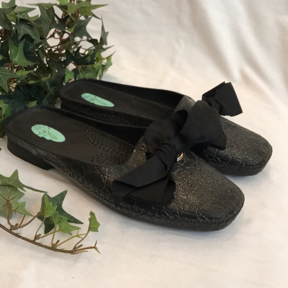 OKABASHI- OKA b- vegan rubber slides with bow - Picture 1 of 8